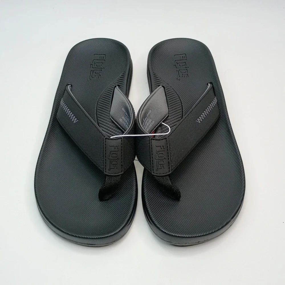 Flojos Flip Flop Men Size 8 Black Synthetic Thong Sandals